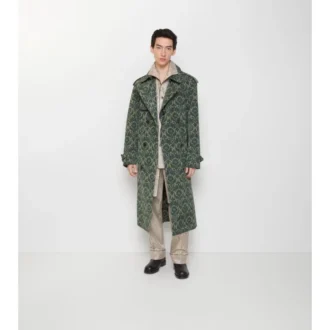 Lång trenchcoat i viskosblandning i barockstil