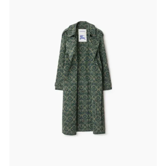 Lång trenchcoat i viskosblandning i barockstil Lång trenchcoat i viskosblandning i barockstil