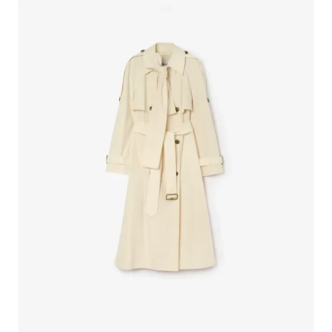 Lång Trerose-Trench Coat i canvas Lång Trerose-Trench Coat i canvas