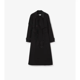 Lång Trerose-Trench Coat i canvas
