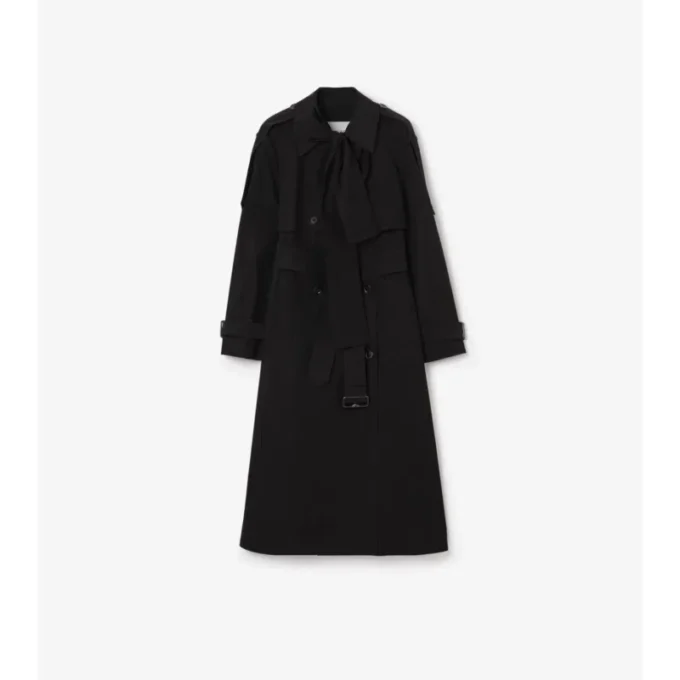 Lång Trerose-Trench Coat i canvas Lång Trerose-Trench Coat i canvas