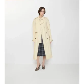 Lång Trerose-Trench Coat i canvas Lång Trerose-Trench Coat i canvas
