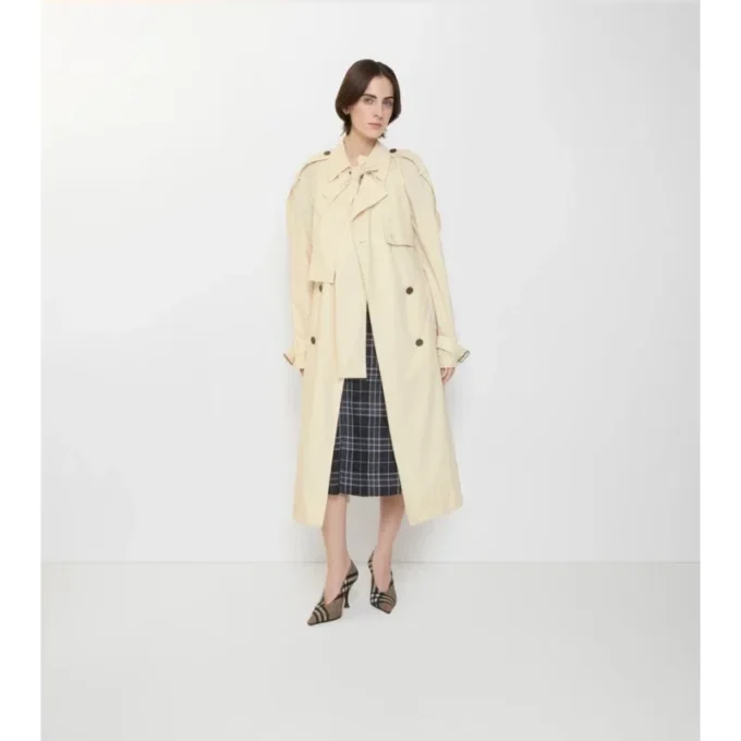 Lång Trerose-Trench Coat i canvas Lång Trerose-Trench Coat i canvas