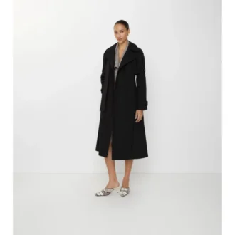 Lång Trerose-Trench Coat i canvas