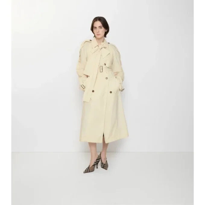 Lång Trerose-Trench Coat i canvas Lång Trerose-Trench Coat i canvas