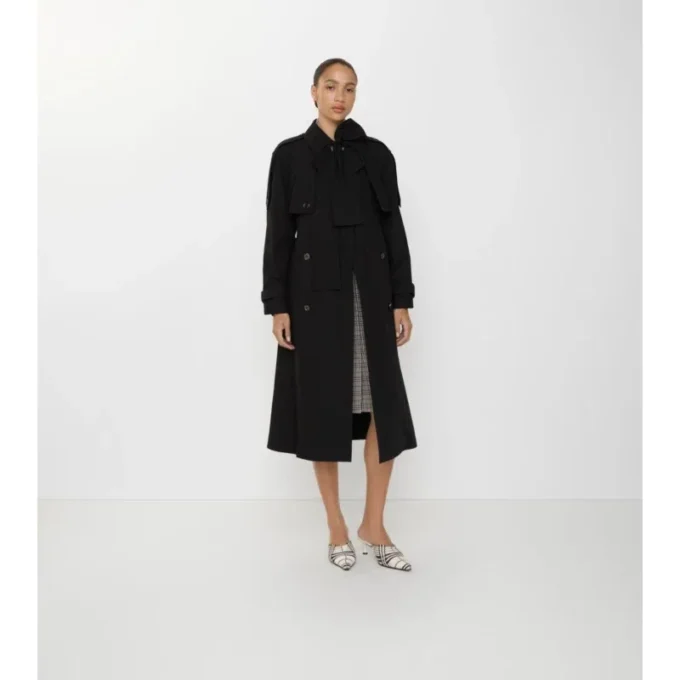 Lång Trerose-Trench Coat i canvas Lång Trerose-Trench Coat i canvas