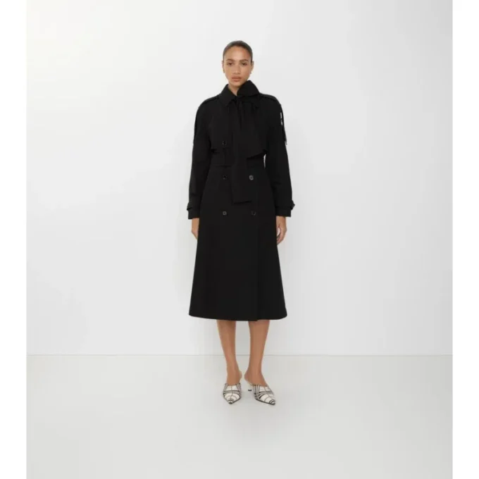 Lång Trerose-Trench Coat i canvas Lång Trerose-Trench Coat i canvas