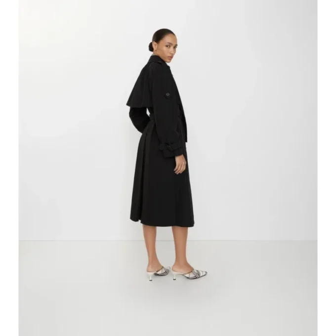 Lång Trerose-Trench Coat i canvas Lång Trerose-Trench Coat i canvas