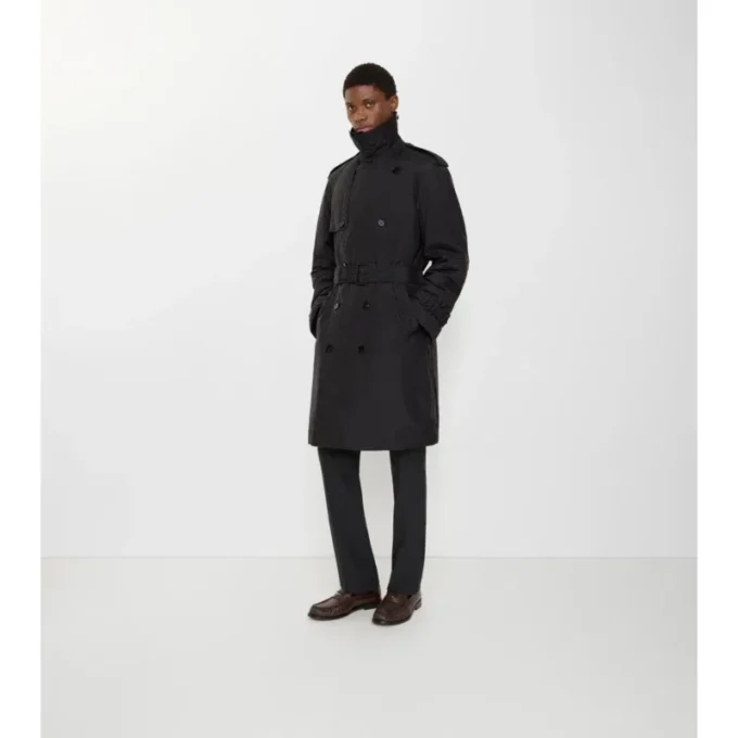 Lång, vadderad Trench Coat i bomull och nylon Lång, vadderad Trench Coat i bomull och nylon