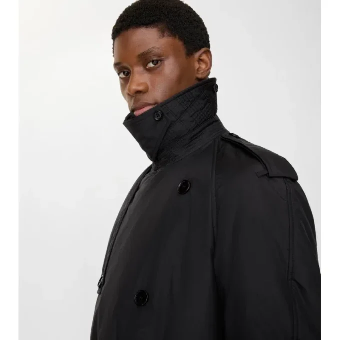 Lång, vadderad Trench Coat i bomull och nylon Lång, vadderad Trench Coat i bomull och nylon