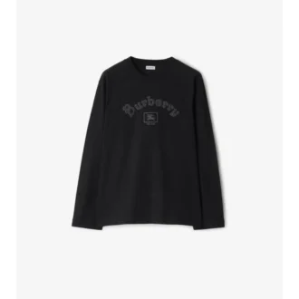 Långärmad T-shirt i bomull med gotiskt logo