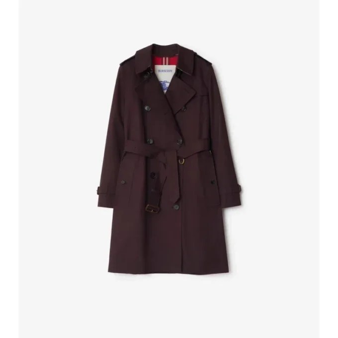 Mellanglång Kensington-trenchcoat i Gabardine Mellanglång Kensington-trenchcoat i Gabardine