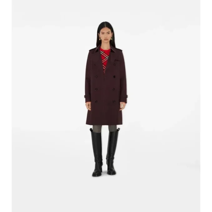Mellanglång Kensington-trenchcoat i Gabardine Mellanglång Kensington-trenchcoat i Gabardine