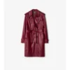 Mellanglång Kensington-trenchcoat i läder Mellanglång Kensington-trenchcoat i läder