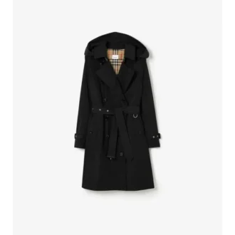 Mellanglång Kensington-trenchcoat i taft