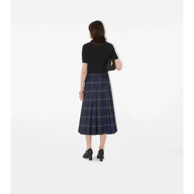 Midi-kilt i rutig ull Midi-kilt i rutig ull