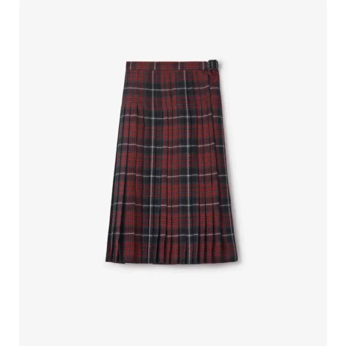 Midi-kilt i rutig ullblandning Midi-kilt i rutig ullblandning