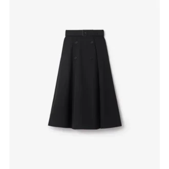 Midi-kjol i gabardine