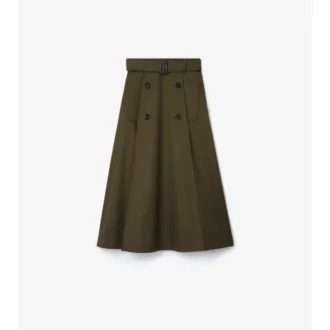 Midi-kjol i gabardine