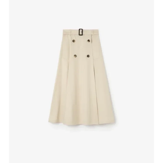 Midi-kjol i gabardine Midi-kjol i gabardine