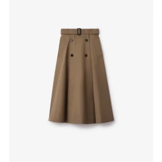 Midi-kjol i gabardine