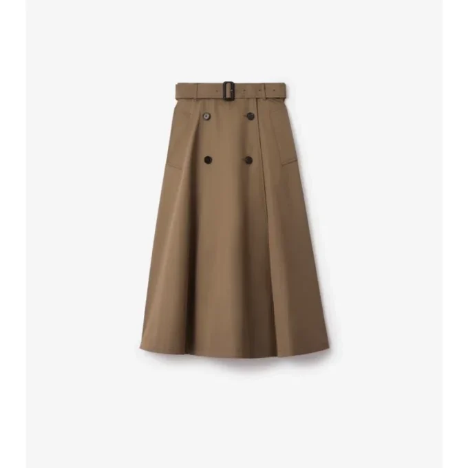 Midi-kjol i gabardine Midi-kjol i gabardine