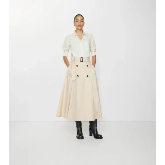 Midi-kjol i gabardine Midi-kjol i gabardine