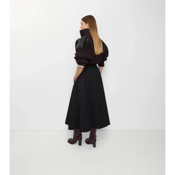 Midi-kjol i gabardine Midi-kjol i gabardine