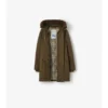 Parkas i gabardin med shearlingkant Parkas i gabardin med shearlingkant