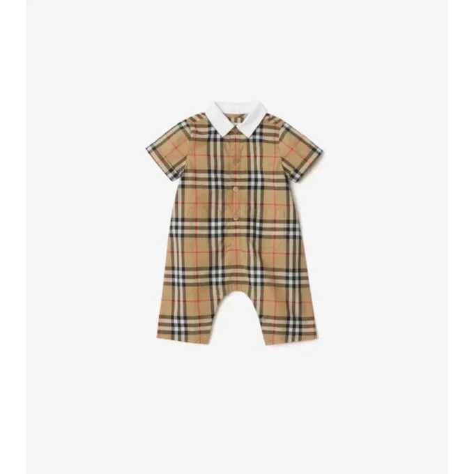 Playsuit i bomull med rutmönster Playsuit i bomull med rutmönster