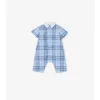 Playsuit i bomull med rutmönster Playsuit i bomull med rutmönster