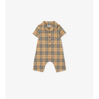 Playsuit i bomull med rutmönster Playsuit i bomull med rutmönster