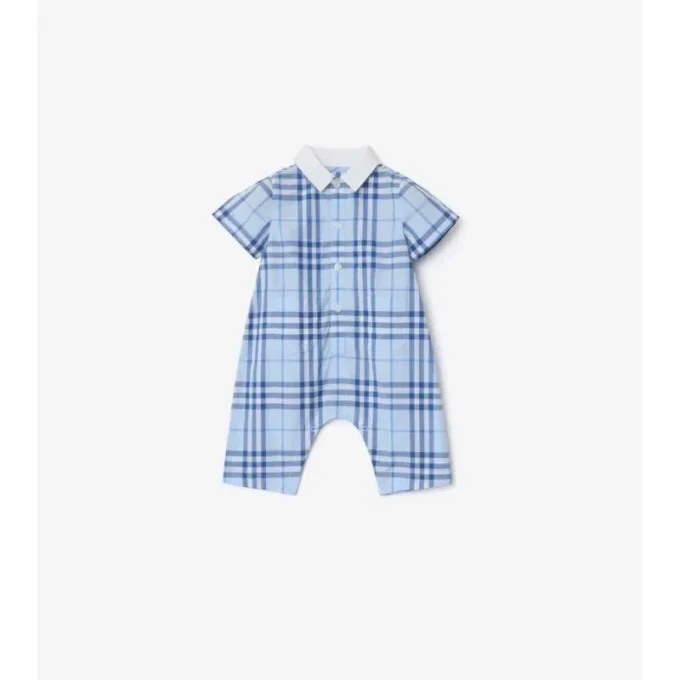 Playsuit i bomull med rutmönster Playsuit i bomull med rutmönster