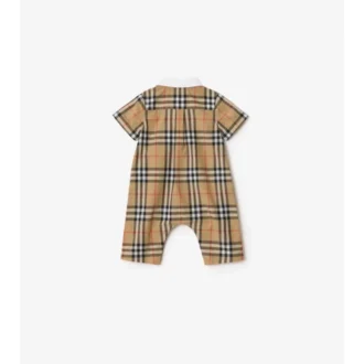 Playsuit i bomull med rutmönster