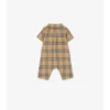Playsuit i bomull med rutmönster