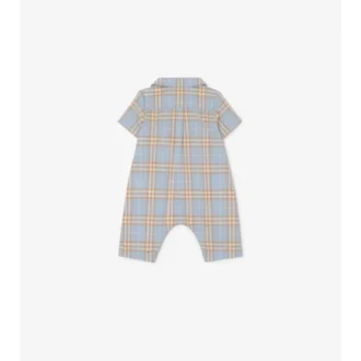 Playsuit i bomull med rutmönster