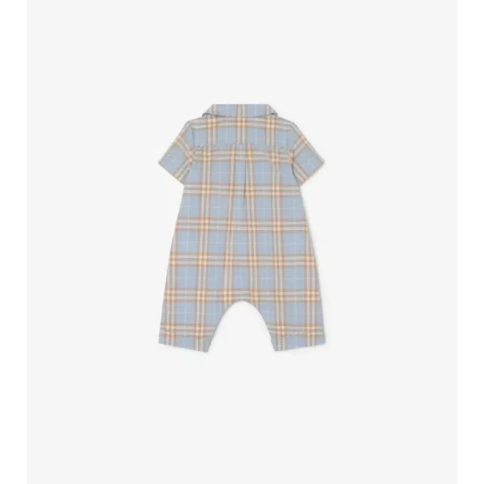 Playsuit i bomull med rutmönster Playsuit i bomull med rutmönster