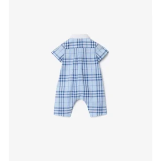 Playsuit i bomull med rutmönster