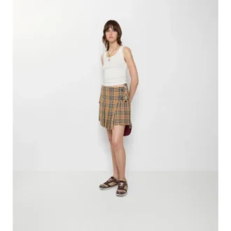 Plisserad minikilt i ull med rutmönster Plisserad minikilt i ull med rutmönster
