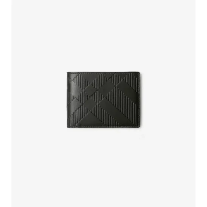 Präglad rutig smal bifold-plånbok Präglad rutig smal bifold-plånbok