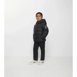 Pufferjacka i nylon med huva