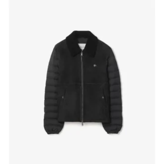 Pufferjacka i shearling och nylon Pufferjacka i shearling och nylon