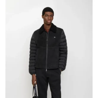Pufferjacka i shearling och nylon Pufferjacka i shearling och nylon