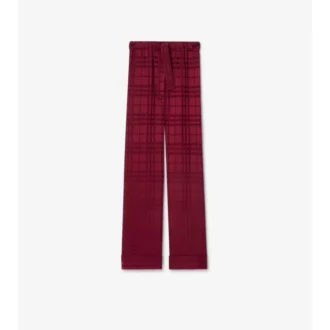 Pyjamasbyxor i silke med rutmönster Pyjamasbyxor i silke med rutmönster