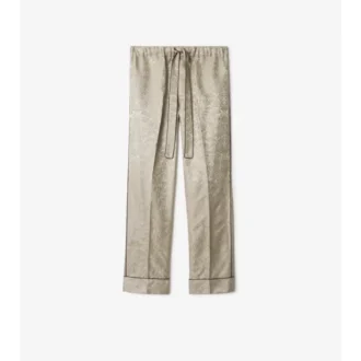 Pyjamasbyxor i solrosmönstrad siden