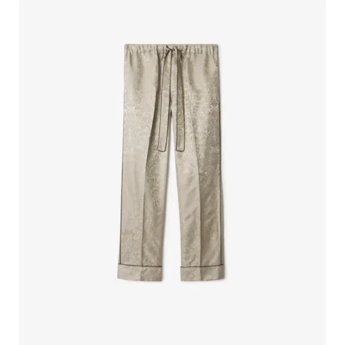Pyjamasbyxor i solrosmönstrad siden Pyjamasbyxor i solrosmönstrad siden