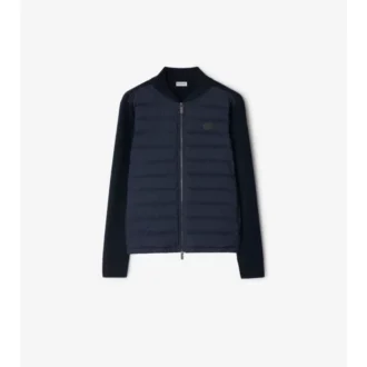 Quiltad jacka i nylon och ull