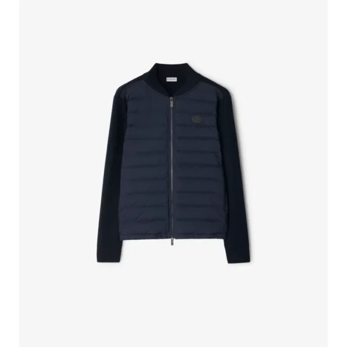 Quiltad jacka i nylon och ull