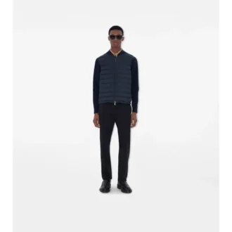 Quiltad jacka i nylon och ull