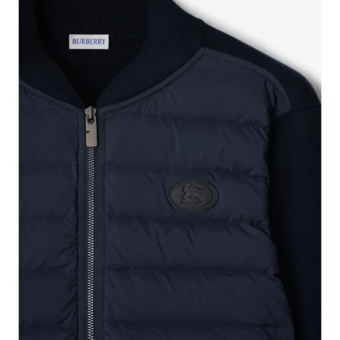 Quiltad jacka i nylon och ull